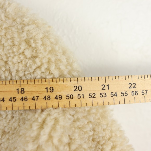 Cali 1850 Los Angeles Cream Faux Fur Sherpa Cropped Jacket Women's Size Small - Picture 11 of 11